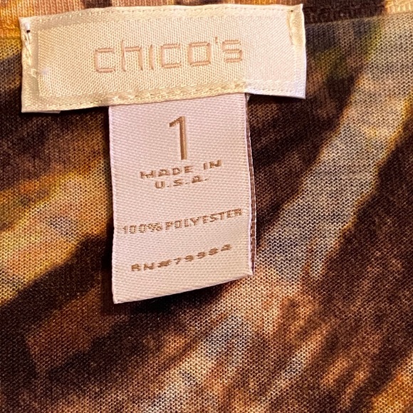 Chico’s size 1 bedazzled Print Top w/3/4” sleeve - Picture 8 of 11